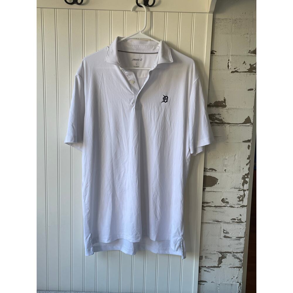 Johnnie O Detroit Tigers white collar shirt size Large